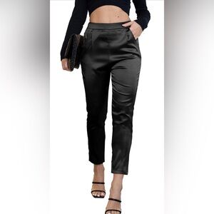 Satin Ankle Dress Pants with Pockets Size Medium NWT!!!